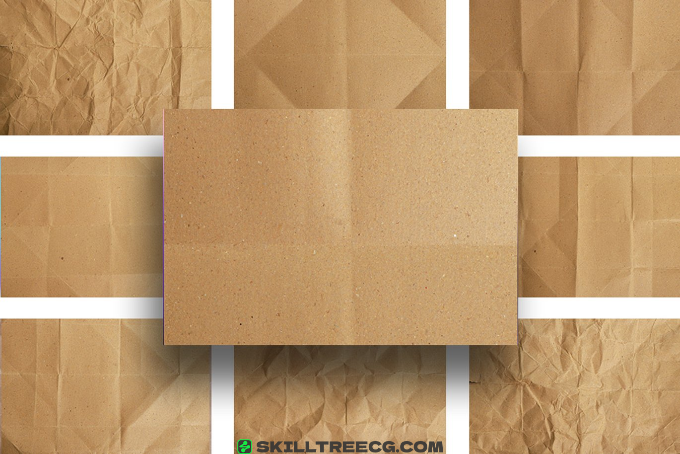 图片[8]-Brown Kraft Paper Fold Texture Set（655753）-技能树